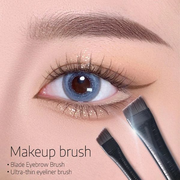 Make-up-Pinsel, 12-teiliges Make-up-Pinsel-Set, Augenbrauen-Eyeliner-Pinsel, kleine abgewinkelte Klinge, Liner, Augenbrauen-Konturpinsel, Beauty Cosmetics Eyeliner-Werkzeug 231102