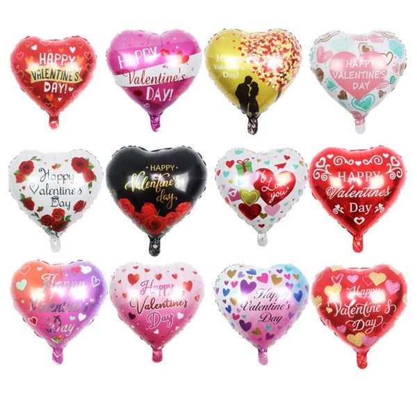 18 Zoll Happy Valentine's Day Luftballons aus Aluminiumfolie, Hochzeitstag, Party-Dekoration C425