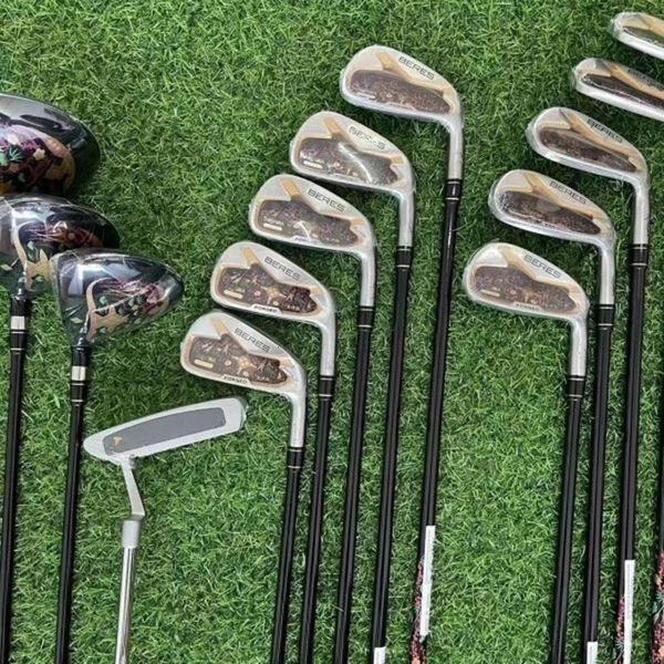 Club Heads Mens 4 Star BERES 08 Golf Conjunto completo 14 Pcs S-08 Golf Clubs Driver Fairway WoodIronsPutter Eixo de grafite e tampa de cabeça 231101