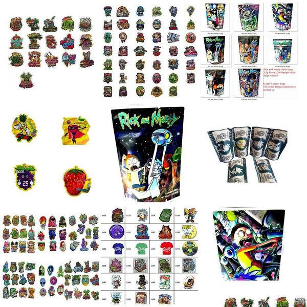 Verpackungstaschen Großhandel Rick und Morty Ram Maylar Bag Square Stand Up Rucksack Boyz Pastic Zip Lock Verpackung Soft Touch Material Whi Dhnaj
