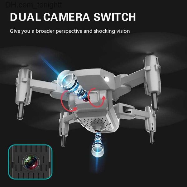 Droni Piegati Telecamere 4K Professionali 360 Grandangolare Wifi Fpv Mini Drone Doppia registrazione video HD Altezza Mantenendo Droni Q231102