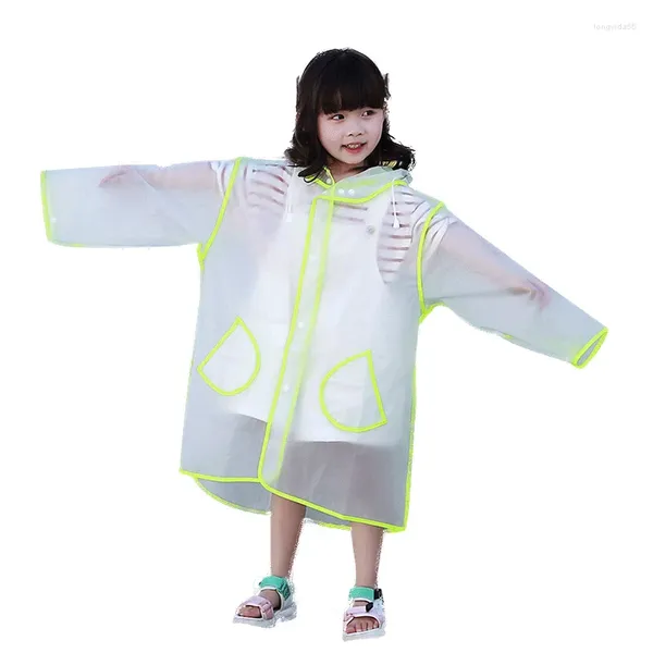 Raincoats transparente capa de chuva crianças geral chuva poncho borla com capuz capa impermeável crianças para meninas e meninos