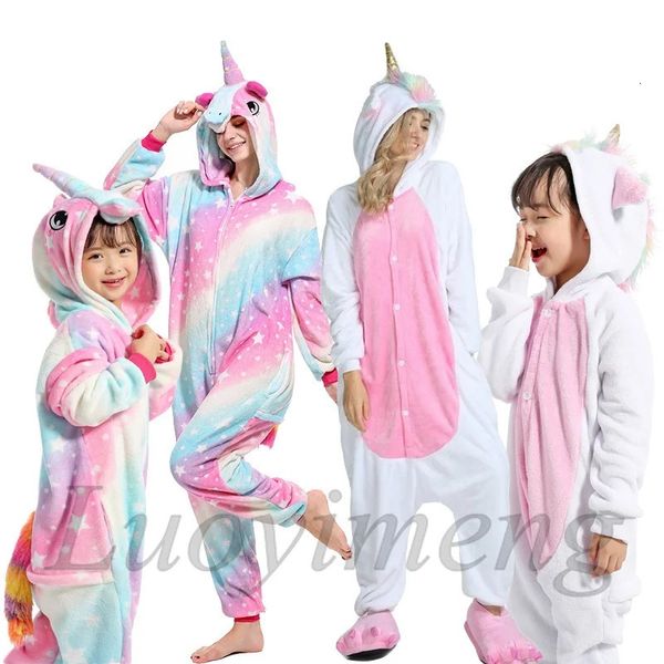 Pigiama Ragazzi Ragazze Pigiama Kigurumi Set Panda Unicorno Pigiama per le donne Pijimas Tutina Adulti Indumenti da notte per animali Pigiama invernale caldo Bambini 231101