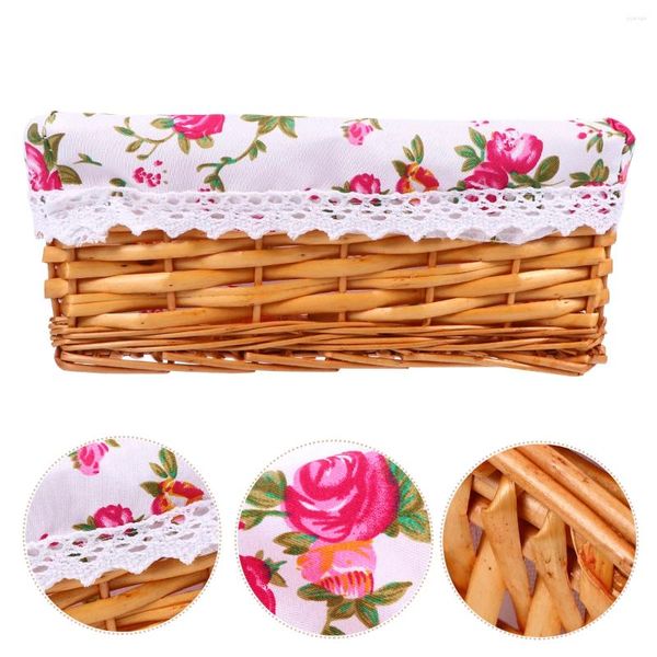 Set di stoviglie Cestino portaoggetti Cesti regalo Contenitore per fiori Pane Pratico picnic in vimini fatto a mano