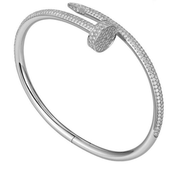 Роскошное дизайнерское издание Небольшое модель Слим -ногтевые браслеты Bangles for Women Men, AAA Simple Циркония 316L Titaniumdesigner Jewelry Jewelry Steel Jewelry Fashion