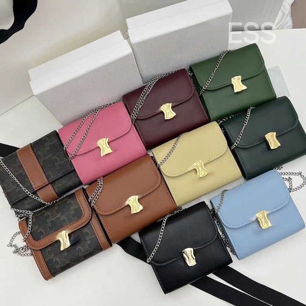 Luxurys Celinne Bolsa de Bolsa de Cadeia Pacote Carteira da Carteira da Fashion Chain Chain Leatra Multifuncional Portátil Três Foldas Saco de Cesto de Palola