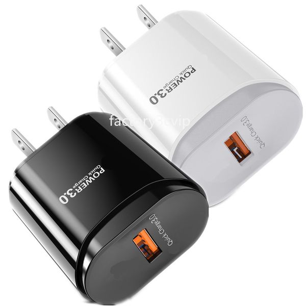 18W schnelle schnelle Schnellladung EU US QC3.0 USB-Ladegerät-Adapter für iPhone 15 12 13 14 Pro Max Samsung S10 S20 HTC F1