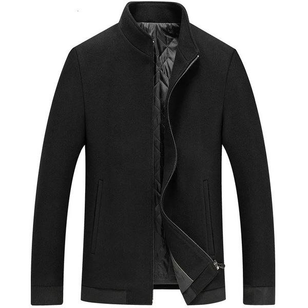 Misturas de lã masculina jaqueta de inverno dos homens cardingan camisola gola fullzip mistura ervilha casaco swe 231102