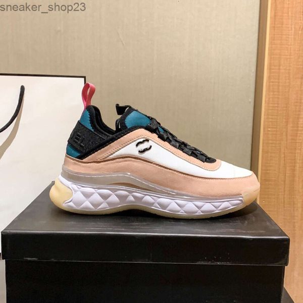 Sneaker sapatos tênis 2023 nova paris pequena fragrância colorida ar almofadado sola casual grosso elevado esportes feminino mostrar pegada chaneel mk5k