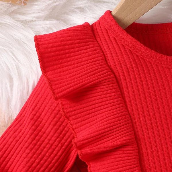Conjuntos de roupas da criança do bebê menina vestidos de natal bowknot plissado manga longa xadrez a linha vestido bandana conjunto de roupas