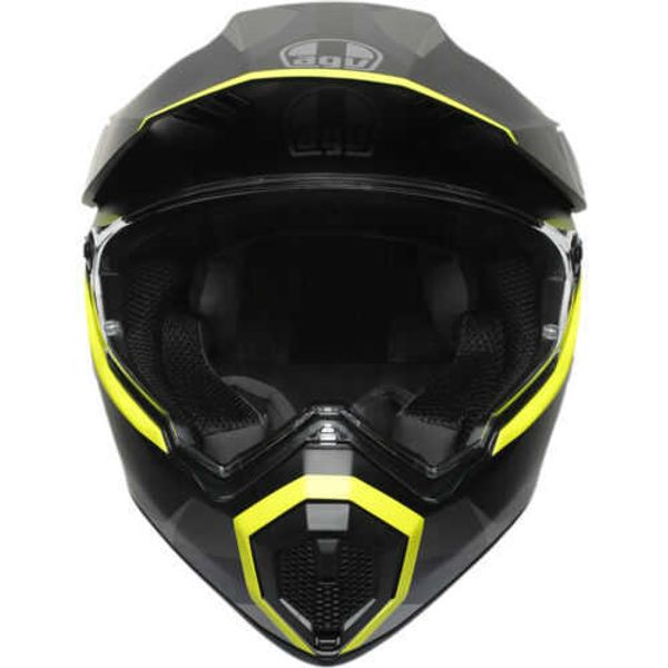 AGV Capacete de motocicleta Lente dupla Capacetes descobertos Masculino e feminino Motocicleta elétrica AX9 Dual Sport Capacete Sibéria Preto Amarelo | WN RJP9 TEP2 pequeno