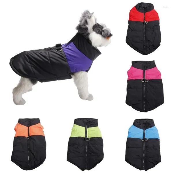 Vestuário para cães 1 pc fio de seda durável filhote de cachorro quente à prova d'água roupas com zíper jaqueta colete de inverno acessórios de casaco amassado