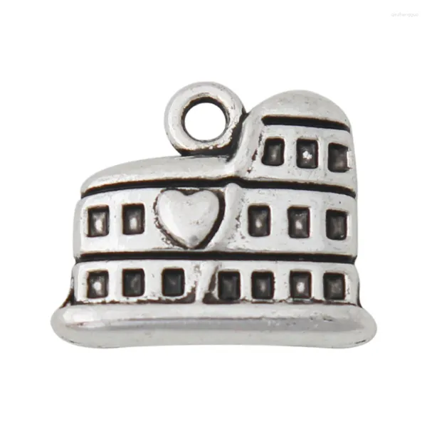 Charms Trendy Vintage Alloy Castle DIY Pingente 14 16mm 25pcs AAC975