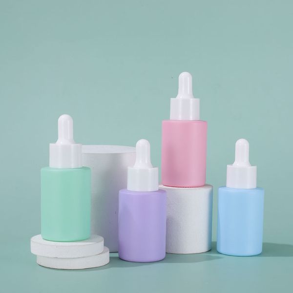 Bunte und langlebige Glasflasche 30 ml weißer Klebstoffkopf und weißer Plastikring