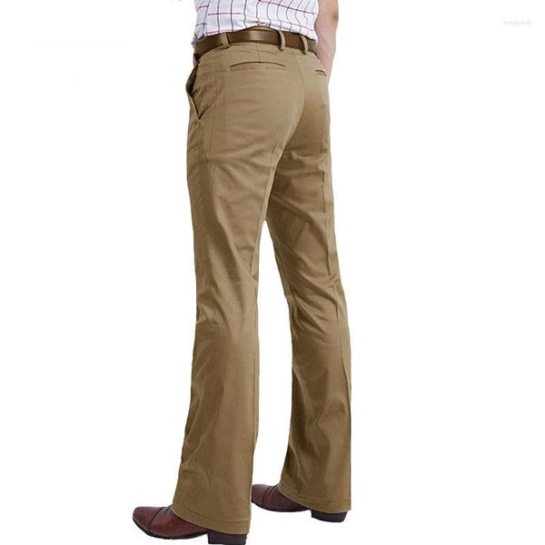 Herrenhose Herren Business Casual Klassischer britischer Stil Loose Fit Großer bequemer Khaki Schwarzer schmaler formeller Anzug