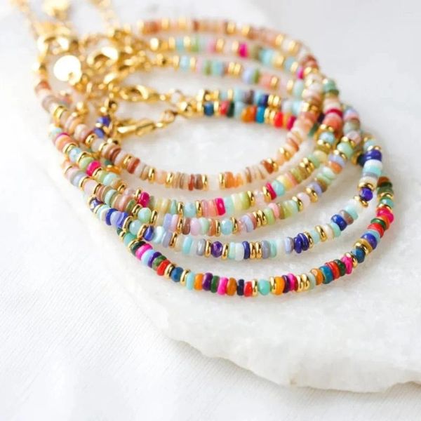 Strand 5pcs Bohemian Beach Gioielli Colorful Natural Shell Disco Braccialetti boho per donne Regali