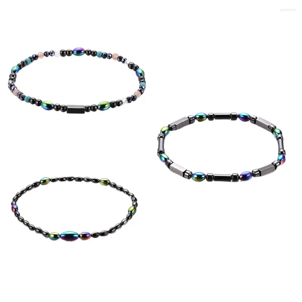 Tornozeleiras 3 pcs pulseira de ímã homens artrite magnética artrite tornozelo pulseras de hombre pilotes pulseiras de tornozelas jóias