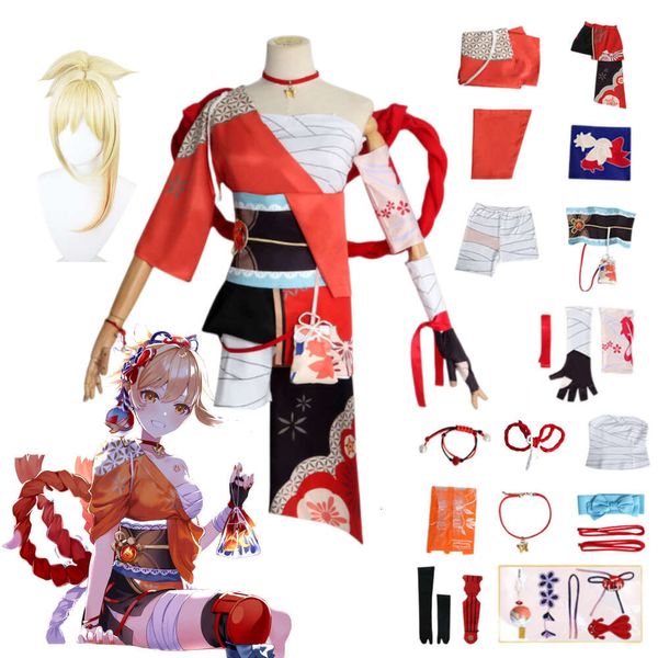 Anime Genshin Impact Naganohara Yoimiya Costume Cosplay Gioco Abiti di Halloween cosplay