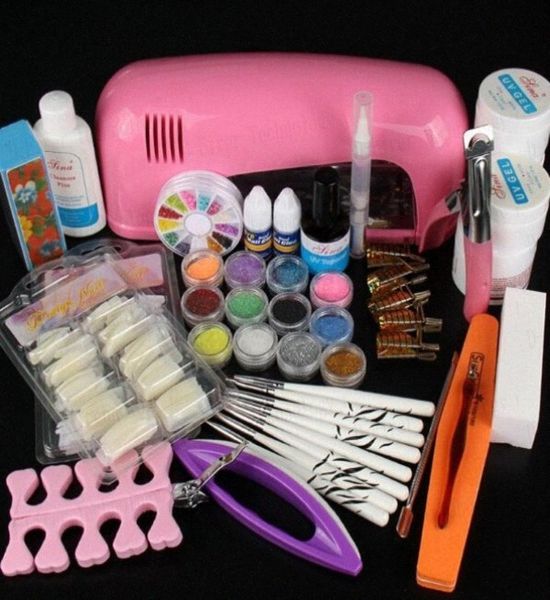 Ganzer professioneller Maniküre Set Acryl Nail Art Salon Supplies Kit Tool mit UV -Lampe UV -Gel -Nagellack DIY Make -up F6465960