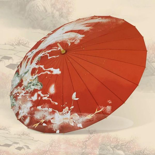 Regenschirme Vintage -Dekorationen rote Chines ästhetische süße Parasole Chinesische Regenschirm für Auto Männer Paraguas Plegable Sunshades