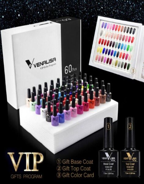 60 цветов лака для ногтей, набор, включающий гель BaseTop, профессиональный гель для дизайна ногтей, красивый долговечный гель-лак 3497286
