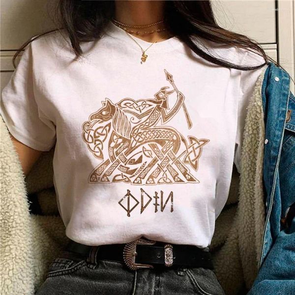 Camisetas femininas Viking Camisa Mulheres Harajuku Girl Streetwear 2000s Roupas