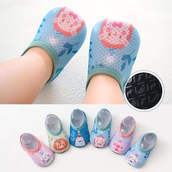 Calzini 1 paio Cartoon Baby Boat Sockd Cute Animal Anti-slip Mesh Infant Girl Boy Toddler Grip Pantofole Kids Warking Floor