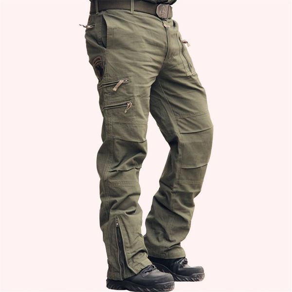 101 airborne jeans treinamento casual plus size algodão respirável multi bolso militar do exército camuflagem calças de carga para men221i