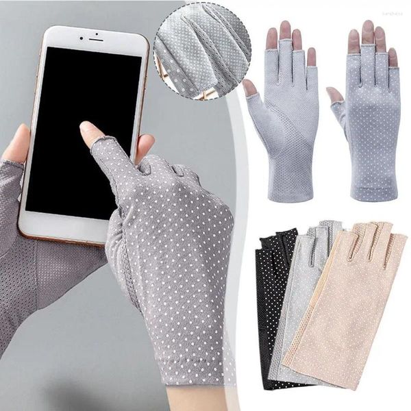 Ginocchiere 1 paio di guanti di protezione solare Ciclismo Protezione solare sottile Antiscivolo Touch screen Resistente ai raggi UV Sport all'aria aperta Ventilare