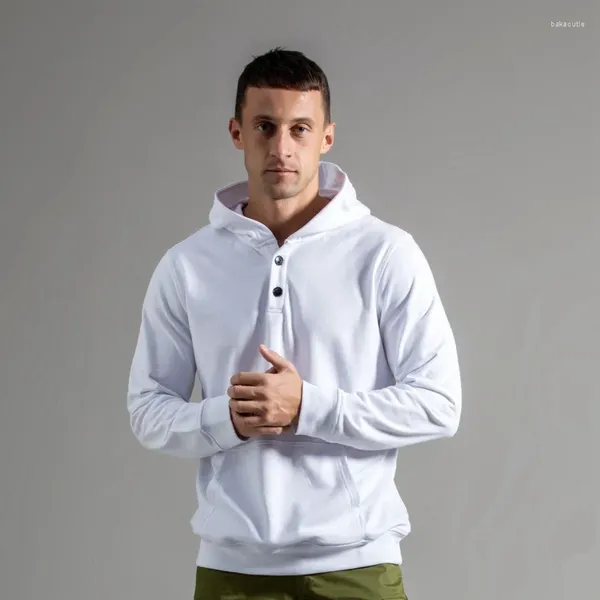 Männer Hoodies 2023 Stil Reine Baumwolle Mit Kapuze Sweatshirt Frühling Und Herbst Dünne Hoodie Paar Taste Henley Trendy Sportswear