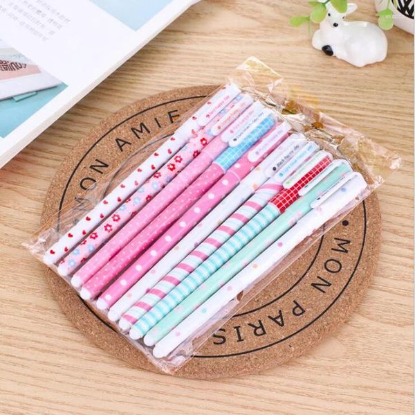 Teile/satz Farbige Gel Stift Blume Tier Sternen Stern Design 0,38mm Nette Kawaii Stifte Für Schule Büro Schreibwaren