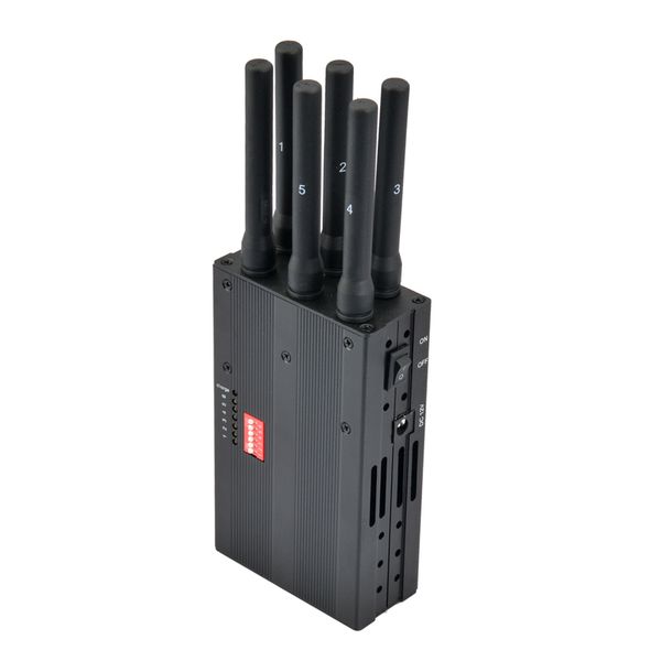 Tragbares 6-Kanal-Wi-Fi-GPS-LOJACK-3G-4G-Handysignal-Störsender