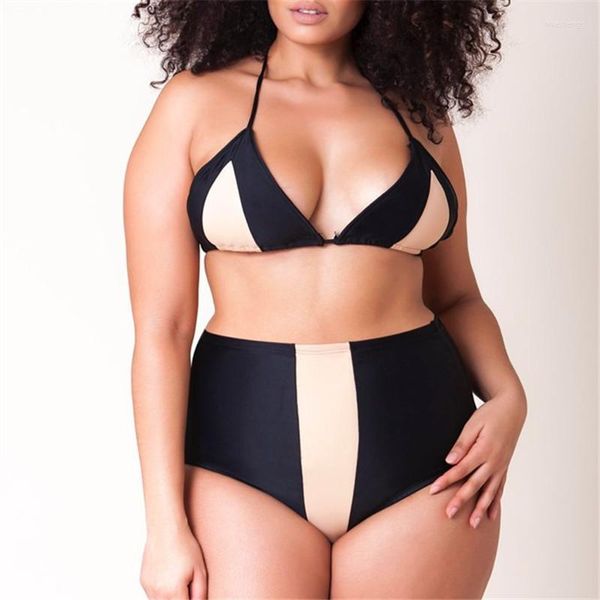 Kadın Mayo Mayo Kadın 2 adet Bakini Set Moda Yüksek Bel Bikini Yukarı 2023 Çizgili String Seksi Mikro Plus Boyut