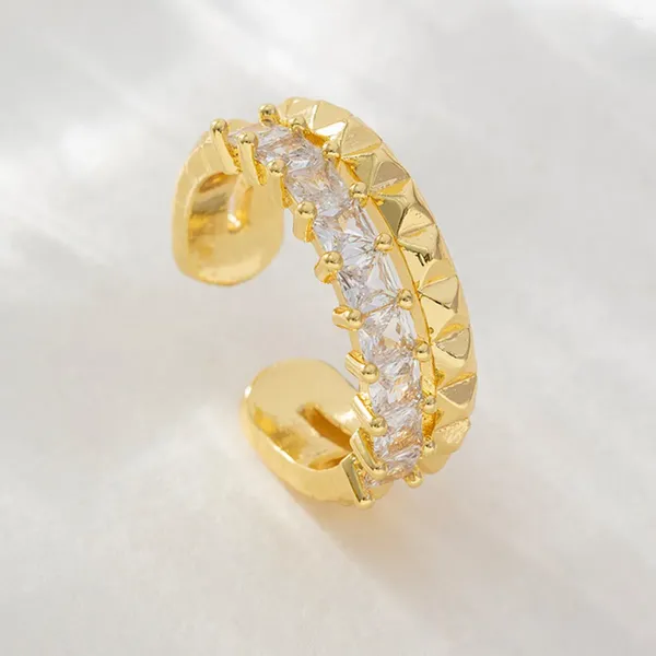 Anillos de boda estilo coreano circonio dorado moda exquisita mujer apertura anillo plano Zirconia piedra señoras fiesta joyería gota