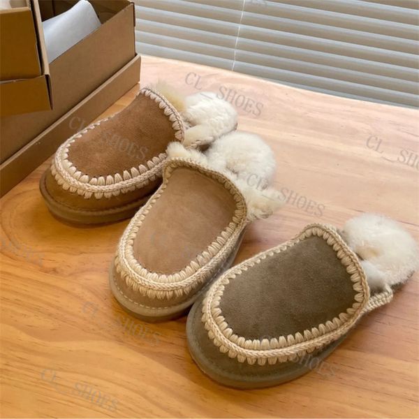 Designer Slipper Braid Hausschuhe Tasman Slides Plattform Wollmischung Winter Freizeit Warm Wear Fuzz Boot Snow Fur Furry Fluffy Loafer Mule With Box