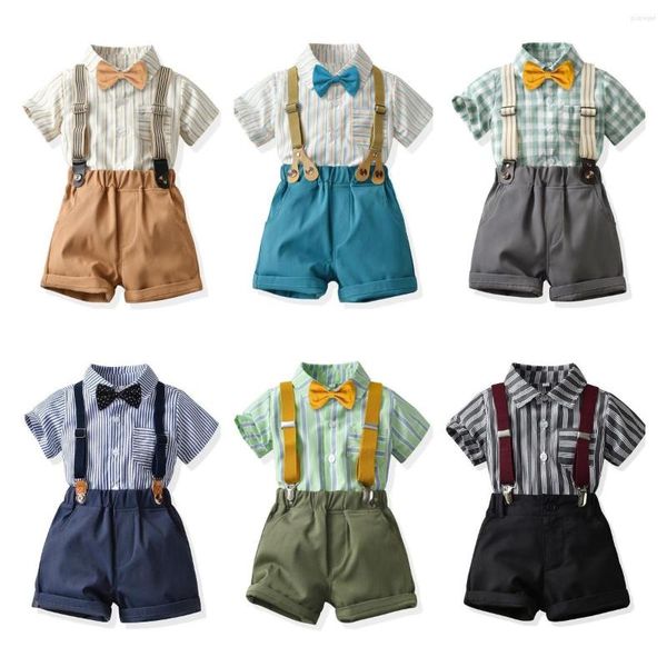 Ensembles de vêtements Toddler Boys Formal Kids T-shirts Shorts 1 2 3 Years Dress Summer Cotton Children Clothes Boy