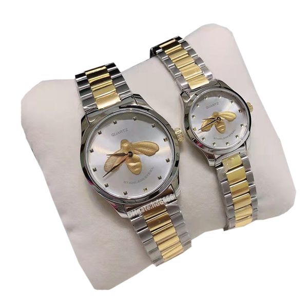 Moda abelha relógio de casal 38 MM 28 MM mulheres relógios masculinos montre de luxe designer relógios de pulso de quartzo rosto de gato relógio feminino relógio de pulso senhora