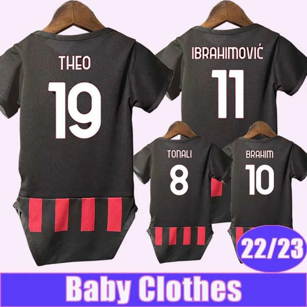 Qqq8 22 23 Bennacer Brahim Baby Soccer Jerseys Tonali Giroud Theo Lazetic Tomori Kjaer Home Away 3ª Camisa de Futebol de Manga Curta