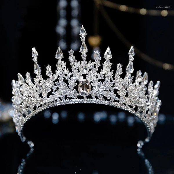 Grampos de cabelo barroco nobre impressionante strass nupcial tiaras coroa luxo espumante cristal pageant diadema colares acessórios de casamento