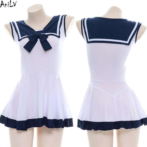 Ani Anime Girl Navy Sailor Dress Costume da bagno Uniforme Costume Estate JK Student Beach Costumi da bagno Festa in piscina Abiti Cosplay cosplay