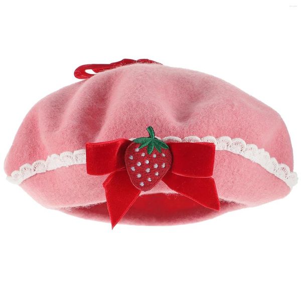 Berets All-Match Vintage Halloween Decor Sweet Girl Chapéu Moda Mulher Roupas Europeu Americano