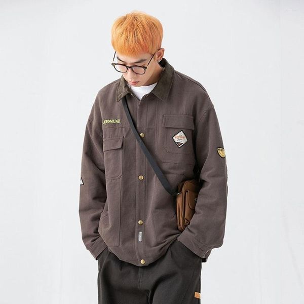 Herrenjacken American Men Causal Japan Streetwear Amekaji Fashion Loose Vintage Cargo Jacket Overcoat Male Coat Cityboy Oberbekleidung