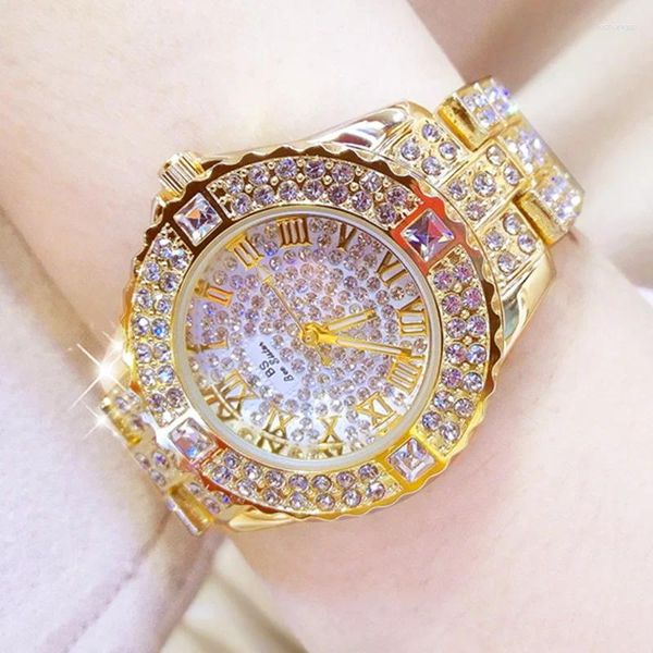 Armbanduhren Relogio Feminino Strass Frauen Uhren Gold Uhr Damen Handgelenk Für frauen Armband Weibliche