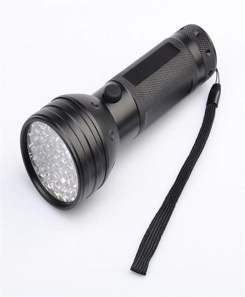 Epacket 395nM 51LED Torce ultraviolette UV LED Torcia a luce nera Lampada di illuminazione Guscio in alluminio22082614684
