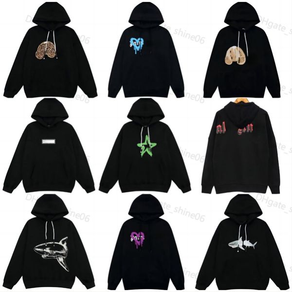 Herren Designer Hoodie Palmen Winkel Beflockung Handtuch Stickerei Guillotine Bears Hoody Hoodies Männer Frauen Pullover Kapuzenpullover Größe S-XL