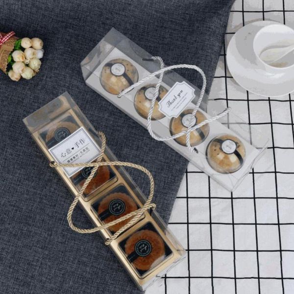 Confezioni regalo Contenitore in PET trasparente 10 pezzi Scatole per rotoli di torta Cupcake Imballaggio Supporto per dessert