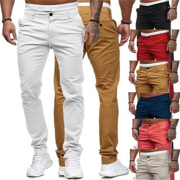 Pantaloni da uomo Pantaloni casual in puro colore Slim Fit per uomo Cargo Clothing Style Pantaloni 2023 lunghi e versatili