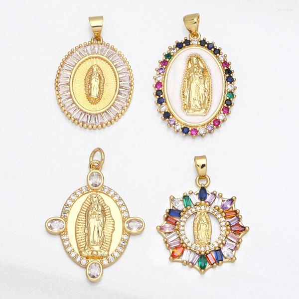 Collane a sospensione Grand Verginia Mary Collana Pendanti all'ingrosso Giorla di zirconia a rame placcata FORNITURA PDTA657