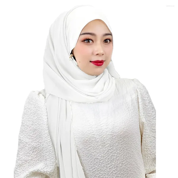 Этническая одежда, мусульманский платок на молнии, женский платок 13 цветов, шаль, шифоновый халат, однотонный красивый шарф, арабский исламский хиджаб 71 180 см