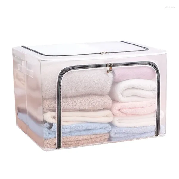 Kleidung Lagerung Tuch Kleidung Stahl Rahmen Faltbare Fall Faltbox Bettlaken Decke Kissen Schuh Rack Container C
